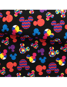 Tissu jersey Disney - Tête de Mickey multicolore
