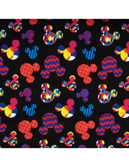 Tissu jersey Disney - Tête de Mickey multicolore