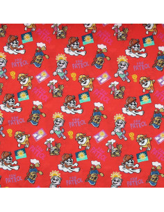 Tissu jersey Pat´ Patrouille - Soleil fond orange 2