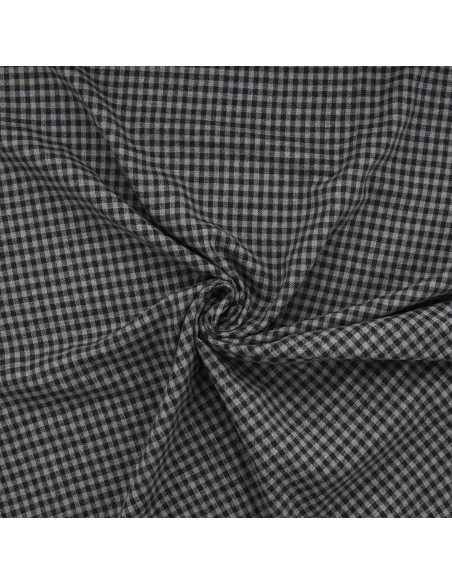 Tissu flanelle à carreaux - Gris