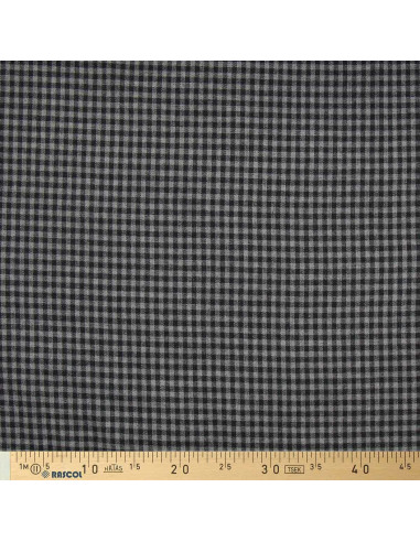 Tissu flanelle à carreaux - Gris