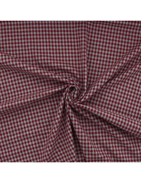 Tissu flanelle à carreaux - Bordeaux