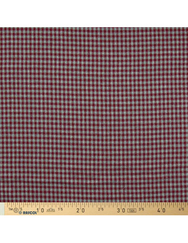 Tissu flanelle à carreaux - Bordeaux