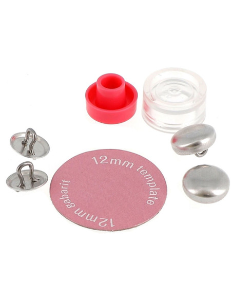 Boite de 7 boutons à recouvrir avec outil de pose Bohin - 12 mm