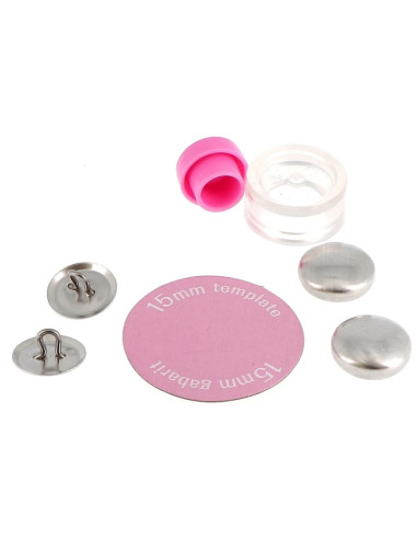 Boite de 6 boutons à recouvrir avec outil de pose Bohin - 15 mm