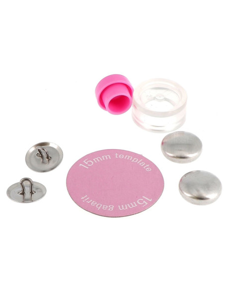 Boite de 6 boutons à recouvrir avec outil de pose Bohin - 15 mm