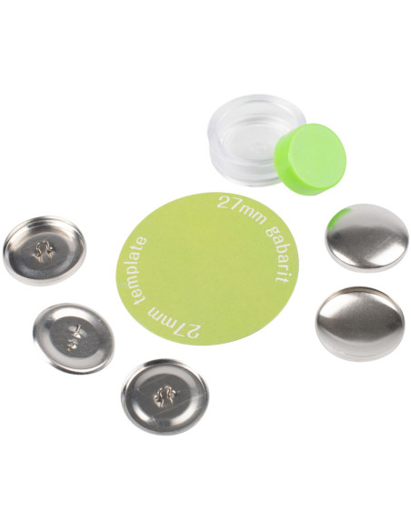 Boite de 3 boutons à recouvrir avec outil de pose Bohin - 27 mm