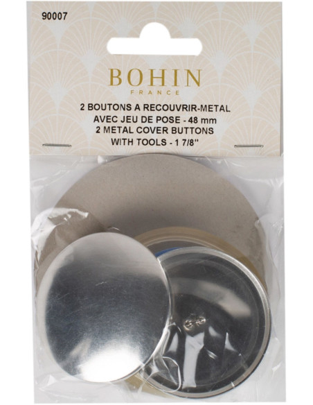 Boite de 2 boutons à recouvrir avec outil de pose Bohin - 48 mm