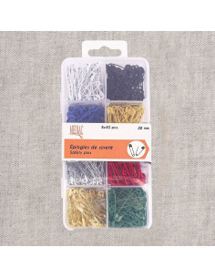 Boite de 320 épingles de sûrété 32 mm coloris assortis