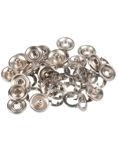 Boite de 8 pressions sans couture jersey griffes en calotte 12 mm Bohin - Argent