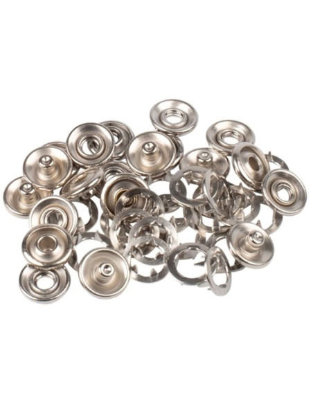 Boite de 8 pressions sans couture jersey griffes en calotte 12 mm Bohin - Argent