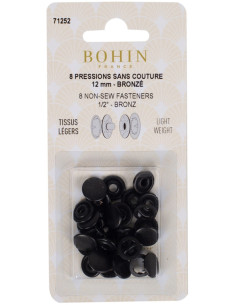 Boite de 8 pressions sans couture jersey 12 mm Bohin - Bronze