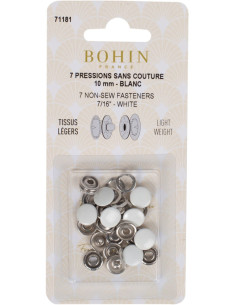 Boite de 7 pressions sans couture jersey 10 mm Bohin - Blanc