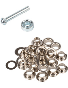 Boite 20 oeillets 8 mm avec rondelles et jeu de pose Bohin - Argent 2