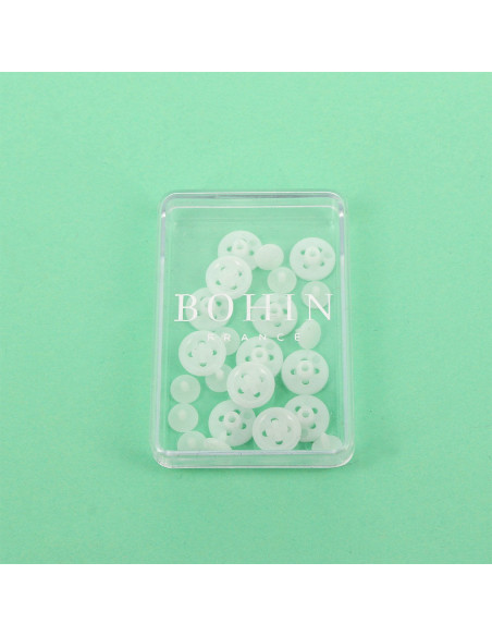 Boutons magiques blancs pour chemises Bohin