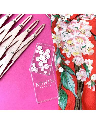 Boutons magiques blancs pour chemises Bohin