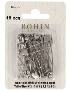 Carte de 18 épingles à nourrice à boule assortiment Bohin