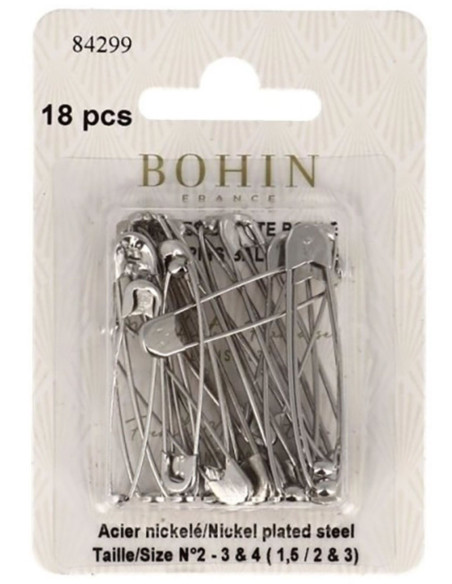 Carte de 18 épingles à nourrice à boule assortiment Bohin