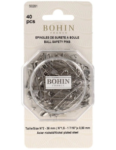 Boite de 40 épingles à nourrice à boule 36 mm Bohin