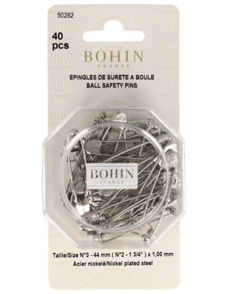 Boite de 40 épingles à nourrice à boule 44 mm Bohin