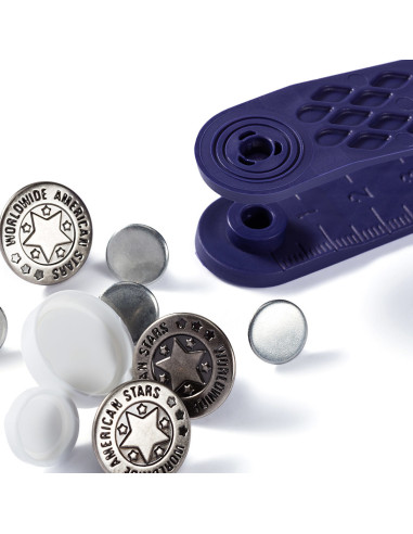 Boite de 8 boutons jeans 17mm