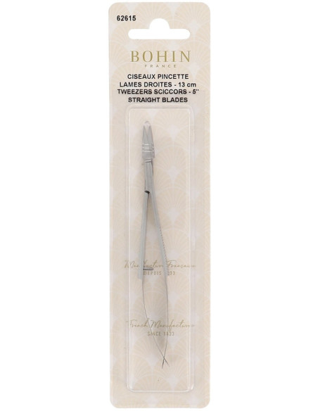 Ciseaux broderie pincette lames droites 13 cm Bohin