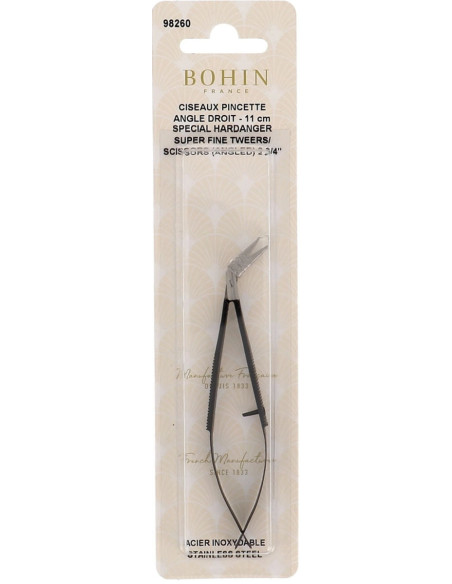 Ciseaux broderie pincette angle droit ultra fin 11 cm Bohin