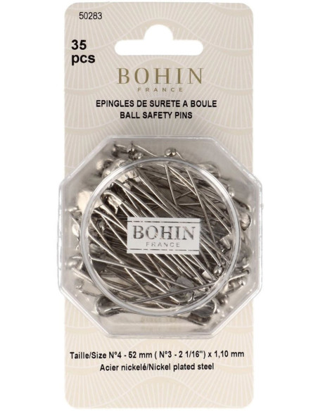 Boite de 35 épingles à nourrice à boule 52 mm Bohin