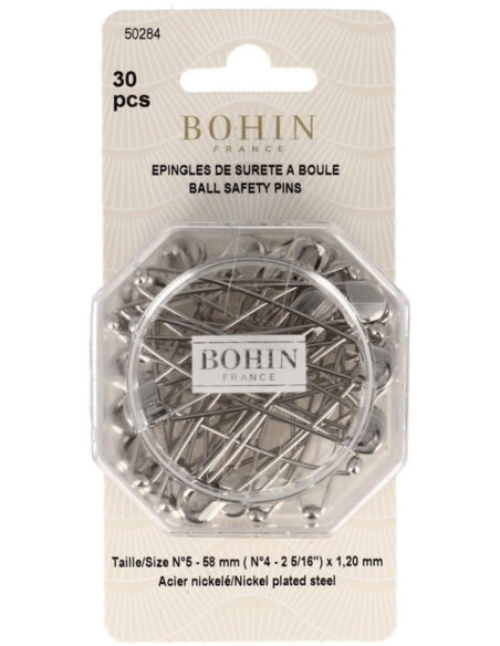 Boite de 30 épingles à nourrice à boule 58 mm Bohin