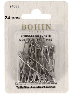 Carte de 24 épingles à nourrice assortiment Bohin
