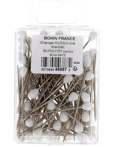 Boite de 100 houzeaux tapissier forme ronde blanche Bohin