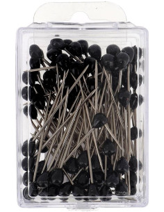 Boite de 100 houzeaux tapissier forme ronde noire Bohin