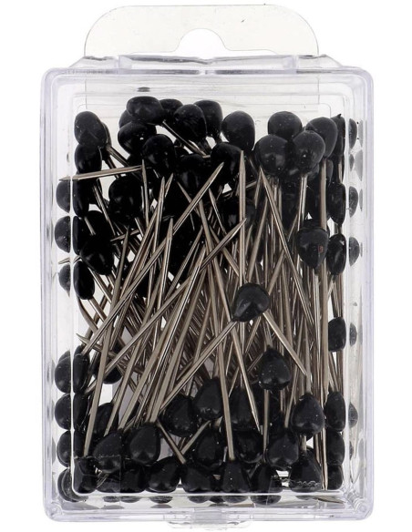 Boite de 100 houzeaux tapissier forme ronde noire Bohin