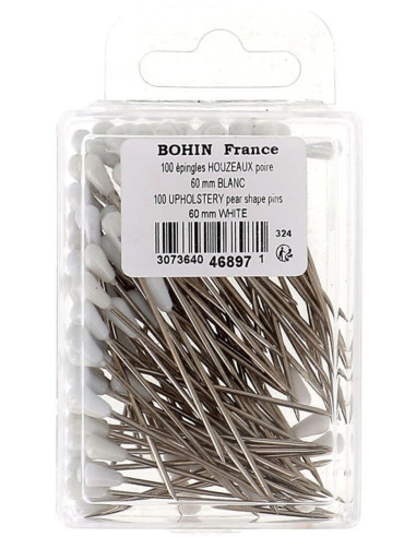 Boite de 100 houzeaux tapissier forme poire blanche Bohin