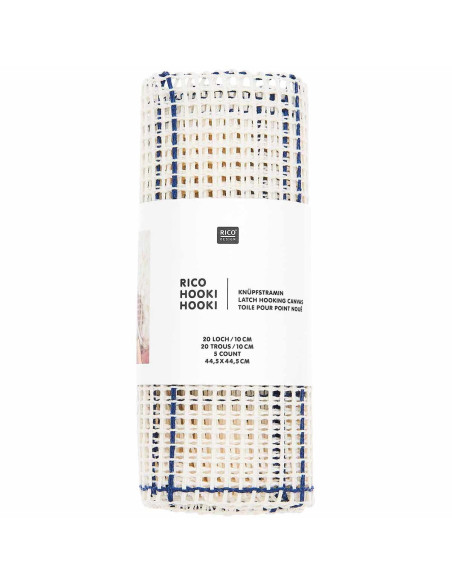 Toile pour point noué Hooki Hooki - 20 trous par 10 cm - 44,5 x 44,5 cm