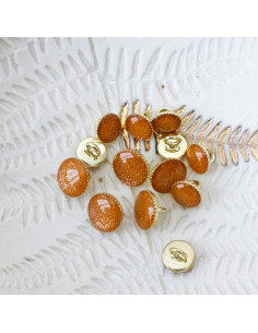 Bouton de bottine pailleté or - Jaune soleil 2
