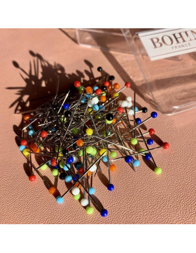 Boite épingles extra-fines tête de verre 250 grammes Bohin