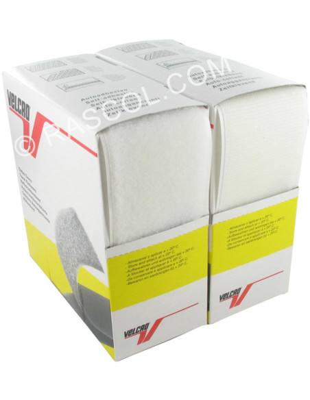 VELCRO® Brand adhésif blanc 50 mm de large boite de 5 mètres