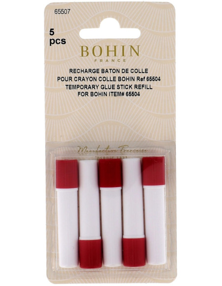 Set de 5 recharges crayon colle temporaire Bohin