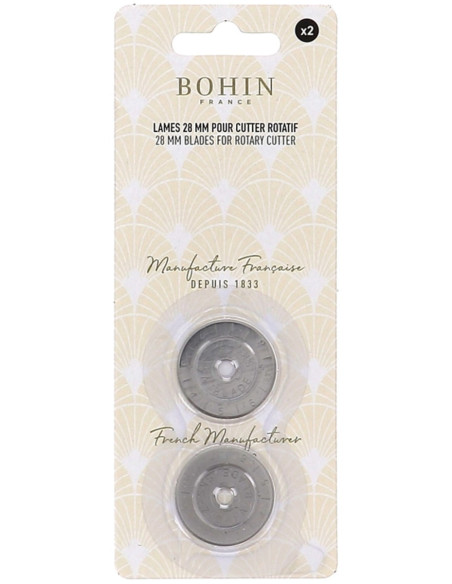 2 lames de rechange pour cutter rotatif Bohin - 28 mm