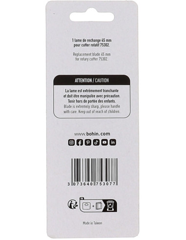 1 lame de rechange pour cutter rotatif Bohin - 45 mm