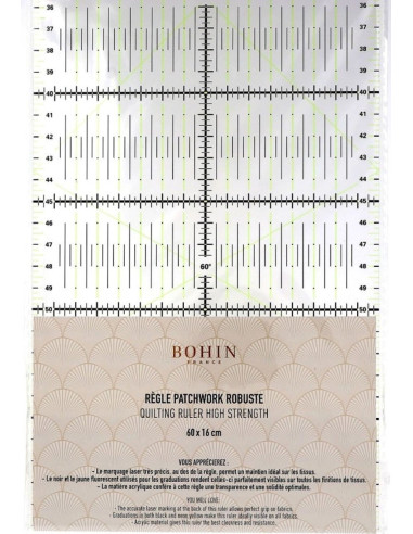 Règle patchwork Bohin 16 x 60 cm