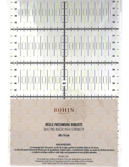 Règle patchwork Bohin 16 x 60 cm