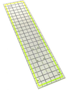 Règle de patchwork avec fentes de découpe Bohin 6 x 24 inch