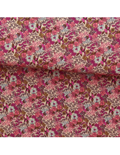 Tissu viscose fantaisie - Souzza rose et pêche