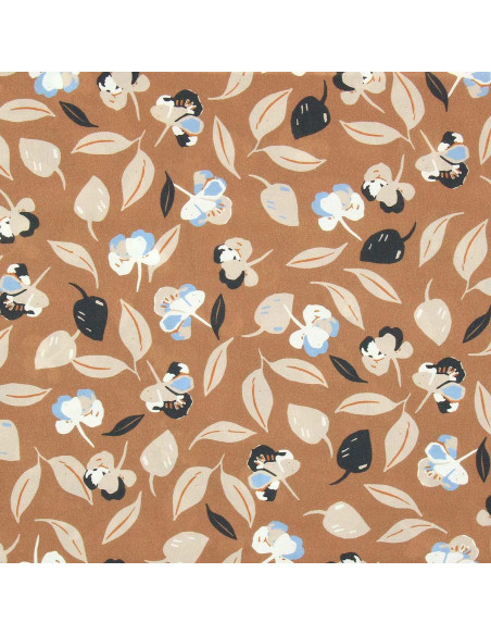 Tissu viscose fantaisie - Flim marron et bleu