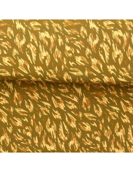 Tissu viscose fantaisie - Monique vert et jaune