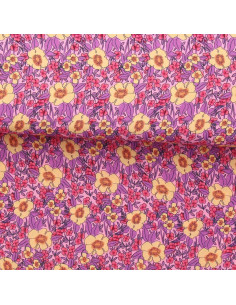 Tissu viscose fantaisie - Julissa violet et orange