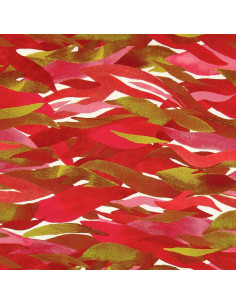 Tissu viscose fantaisie - Kiyo rouge et rose 2