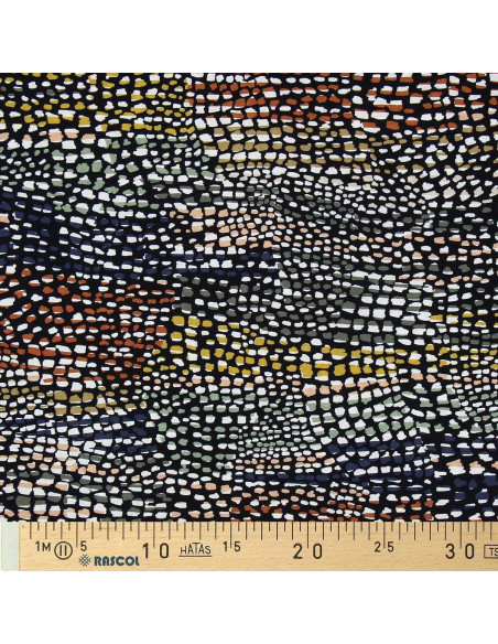 Tissu viscose fantaisie - Cobra noir et marron